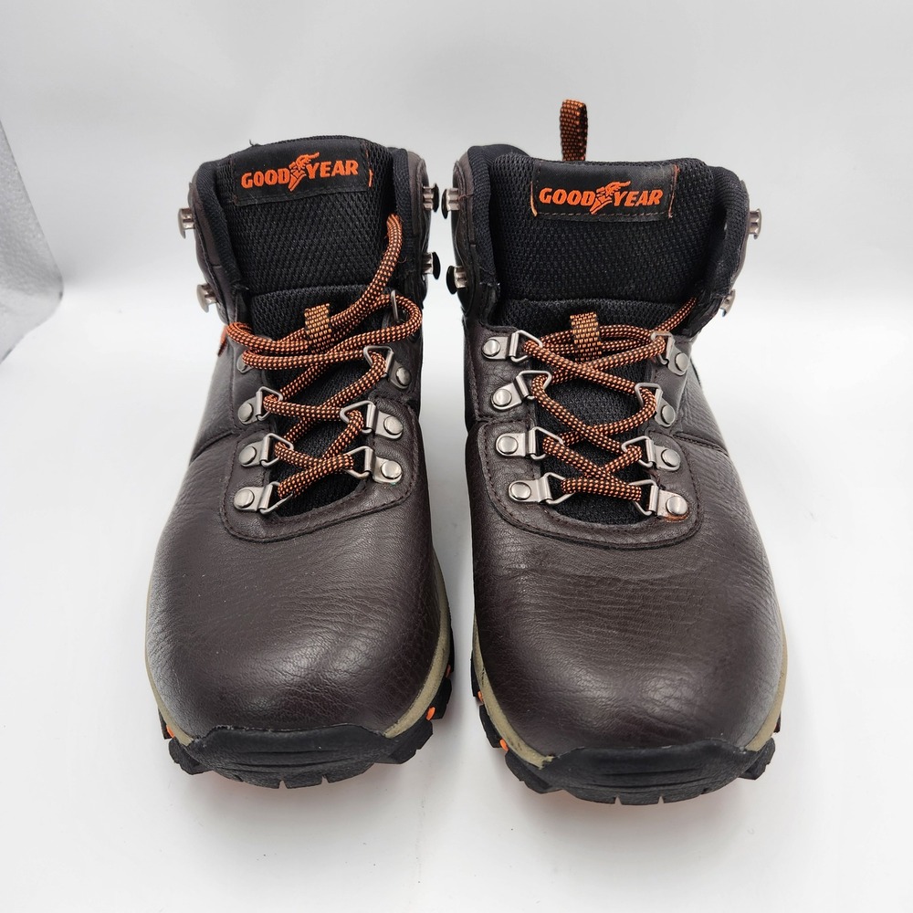 Goodyear‎ Ontario Men's Hiking Boots Dark Brown Leather Lace Up Size 7 US
